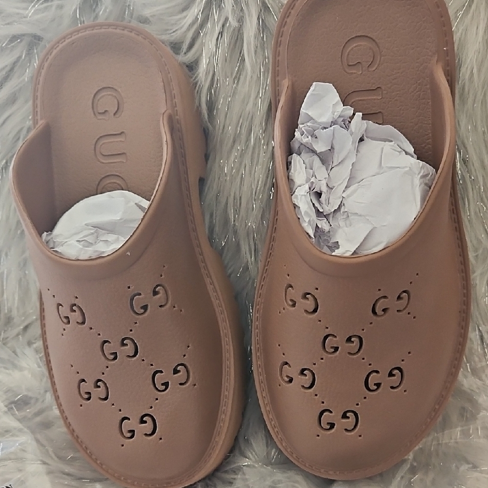 Gucci Brown Slide Sandals